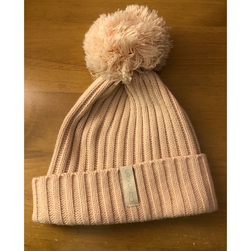 Pink Calvin Klein beanie